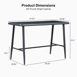 PURPLE LEAF Outdoor Bar Table Patio Dining Table Coffee Kitchen Breakfast Bistro Pub Bar Table for Patio Poolside