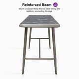 PURPLE LEAF Outdoor Bar Table Patio Dining Table Coffee Kitchen Breakfast Bistro Pub Bar Table for Patio Poolside