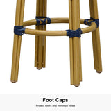 PURPLE LEAF Patio Round Bar Stools Set of 2 Outdoor Backless Barstools Woven Rattan Bar Chair for Indoor Kitchen Island Bistros Cafe Restaurant