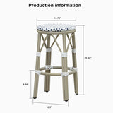PURPLE LEAF Patio Round Bar Stools Set of 2 Outdoor Backless Barstools Woven Rattan Bar Chair for Indoor Kitchen Island Bistros Cafe Restaurant