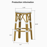 PURPLE LEAF Patio Round Bar Stools Set of 2 Outdoor Backless Barstools Woven Rattan Bar Chair for Indoor Kitchen Island Bistros Cafe Restaurant