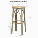 PURPLE LEAF Patio Round Bar Stools Set of 2 Outdoor Backless Barstools Woven Rattan Bar Chair for Indoor Kitchen Island Bistros Cafe Restaurant