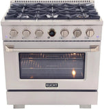 Kucht KX Series 36" Freestanding Dual Fuel Range KXP36-SS