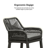 PURPLE LEAF Modern Bar Stools Aluminum Bar Stool with Cushion for Indoor and Outdoor, Kitchen Island