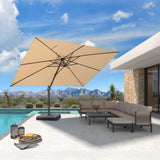 PURPLE LEAF Stepless Tilt Cantilever Umbrella Affordable Outdoor Patio Umbrella
