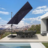 PURPLE LEAF Cantilever Telescopic Umbrella for Swimming Pool, Patio, Porch, Garden