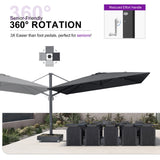 PURPLE LEAF Heavy Duty Cantilever Patio Umbrella Extra Large Outdoor Umbrella for Yard, Garden, Pool