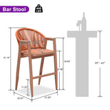 PURPLE LEAF Outdoor Bar Stools Set of 2 – Counter Stools Bar Stools with Aluminum Frame & Backrest for Patio, Kitchen Island & Bistro Stools