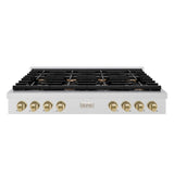 ZLINE 48" Paramount Gas Rangetop DuraSnow® Stainless Steel Champagne Bronze SRTSZ-48-CB