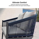 PURPLE LEAF Liviah 4-Piece Patio Conversation Set with Wicker Chairs and Cushions Sofa for Garden