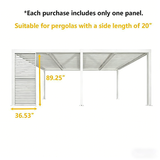 PURPLE LEAF Louvered Pergola Accessory Aluminum Louver Grille for Optimal Privacy, Sunlight Control Side Fixed Shutter Wall, for White Pergola Not Included