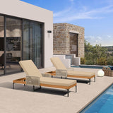 PURPLE LEAF Outdoor Chaise Lounge Patio Lounge Chair Recliner with Side Table and Cushion for Poolside Balcony Backyard