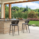 PURPLE LEAF Outdoor Bar Stool Set of 6, Wicker Chairs Bar Chairs with Cushion, All-Weather Patio Furniture kitchen stools
