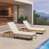 PURPLE LEAF Outdoor Chaise Lounge Patio Lounge Chair Recliner with Side Table and Cushion for Poolside Balcony Backyard