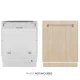 ZLINE Autograph Edition 24" Tall Tub Dishwasher, Custom Panel Ready, Gold DWMTZ-24-G