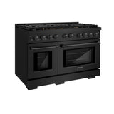 ZLINE 48"Paramount Dual Fuel Range Black Stainless Steel, Brass Burners SDRB-BR-48