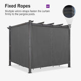 PURPLE LEAF Outdoor Pergola with Retractable Canopy Aluminum Shelter for Beach Porch Garden Shade Pavilion Pergola with Curtains