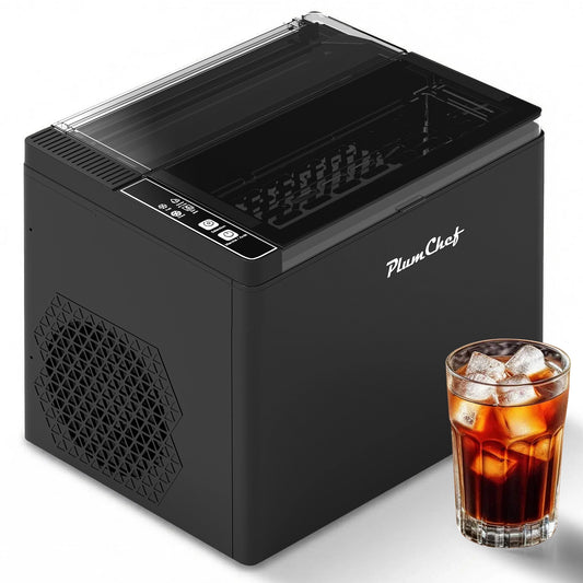 Countertop Ice Maker Machine, 26lbs in 24 Hours, 9 Bullet Ice Cubes in 6 Mins, Portable Compact, Ice Basket and Scoop Included for Home/Kitchen/Camping/RV, Black