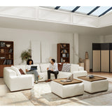 Terra Cloud 139" Boneless Sectional Sofa with Table - Deep-Seated Sectional for Modern Living Rooms