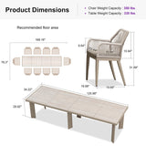 PURPLE LEAF Outdoor Dining Set with Sunbrella Cushions wicker patio table set for Kitchen Deck Garden Outdoor Furniture Sets