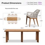 PURPLE LEAF Outdoor Dining Set with Sunbrella Cushions wicker patio table set for Kitchen Deck Garden Outdoor Furniture Sets