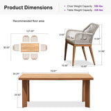 PURPLE LEAF Outdoor Dining Set with Sunbrella Cushions wicker patio table set for Kitchen Deck Garden Outdoor Furniture Sets