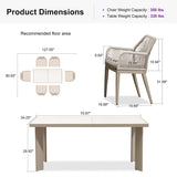 PURPLE LEAF Outdoor Dining Set with Sunbrella Cushions wicker patio table set for Kitchen Deck Garden Outdoor Furniture Sets