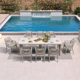 PURPLE LEAF Outdoor Dining Set with Sunbrella Cushions wicker patio table set for Kitchen Deck Garden Outdoor Furniture Sets