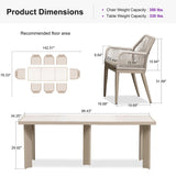 PURPLE LEAF Outdoor Dining Set with Sunbrella Cushions wicker patio table set for Kitchen Deck Garden Outdoor Furniture Sets