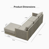 PURPLE LEAF Sanori L-Shaped Patio Couch Set Modular Sofa with Beige Cushions and Ottoman for Backyard