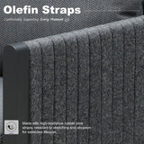 PURPLE LEAF Athena Louvered Pergola Modern Grey Pergola White Roof with Sanori Patio Couch Set Modular Sofas for Deck Backyard Garden