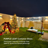 PURPLE LEAF Outdoor Garden Umbrella with Base, Cantilever Umbrellas in Wood Color