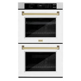 ZLINE 30"Professional True Convection Double Wall Oven, Air Fry, Self Clean, DuraSnow® Champagne Bronze WADSZ-WM-30-CB