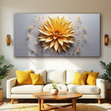 Golden Dandelion Minimalist Abstract Wall Art