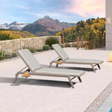 PURPLE LEAF Patio Chaise Lounge with Cushion Aluminum Tanning Chair Lounge Adjustable Reclining Set