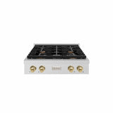 ZLINE 30" Paramount Gas Rangetop DuraSnow® Stainless Steel Champagne Bronze SRTSZ-30-CB