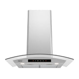 CIARRA 30 Inch Glass Smart Wall Mount Canopy Range Hood with Alexa and Google Home Voice Control CAS75502W-OW