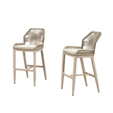 PURPLE LEAF Patio Bar Stools Counter Stools Outdoor Rattan Chairs with Back Modern Aluminum Woven Barstools for Garden Patio Kitchen Indoor
