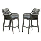 PURPLE LEAF Modern Bar Stools Aluminum Bar Stool with Cushion for Indoor and Outdoor, Kitchen Island