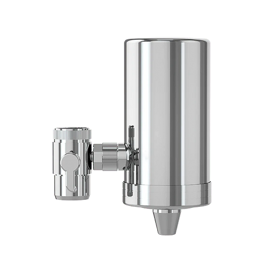 Sodafizz Faucet Water Filter System Stainless Steel FC-06, 360Β° Rotating Stainless Steel, 3 Months Long Lasting Tap Water Filter, Reduce Chlorine, 1 Filters