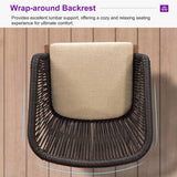 PURPLE LEAF Round Patio Dining Set with Aluminum Frame and Wicker Rattan Dining Chair with Comfortable Cushions for Deck Porch Kitchen Outdoor