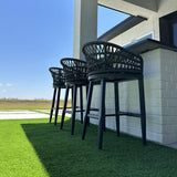 PURPLE LEAF Outdoor Bar Stools Counter Stools Rattan Bar Stools Chair with Backrest for Indoor or Outdoor, Kitchen lsland