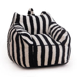 MAXYOYO Kids Bean Bag Chair, Sherpa Bean Bag Couch with Decorative Edges for children's room (Stripe Black)