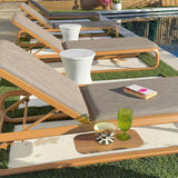 PURPLE LEAF Patio Chaise Lounge with Cushion Aluminum Tanning Chair Lounge Adjustable Reclining Set