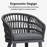PURPLE LEAF Modern Outdoor Dining Table with 6/8/10 Seats, All-Weather Aluminum Table and Rattan Chairs with Cushions, Champagne