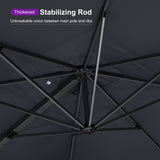PURPLE LEAF Heavy Duty Cantilever Patio Umbrella Extra Large Outdoor Umbrella for Yard, Garden, Pool