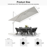 PURPLE LEAF Morden White Outdoor Umbrella Premium Aluminum Patio Cantilever Pool Sun Umbrellas