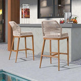 PURPLE LEAF Outdoor Bar Stool Set of 6, Wicker Chairs Bar Chairs with Cushion, All-Weather Patio Furniture kitchen stools