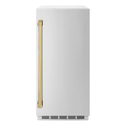 ZLINE 15" Touchstone Gourmet Ice Maker Drain Pump Stainless Steel Door Polished Gold IGMDZ-ST-15-G