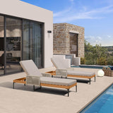 PURPLE LEAF Outdoor Chaise Lounge Patio Lounge Chair Recliner with Side Table and Cushion for Poolside Balcony Backyard